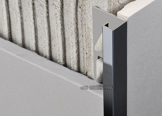 Fensterbrett-trimmen quadratische Edelstahl-Wand-Kubikfliese 10mm Spiegel-Schwarzes